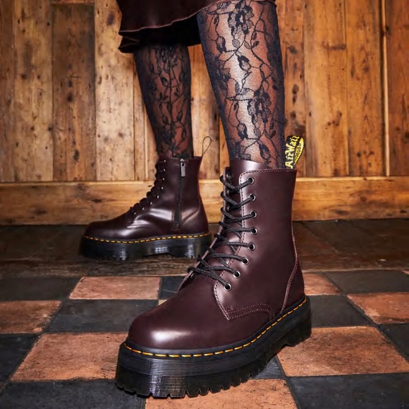 Shoe Dr Martens Shriver Hi Burgundy Doc Martens Leather Lace UpBOOT